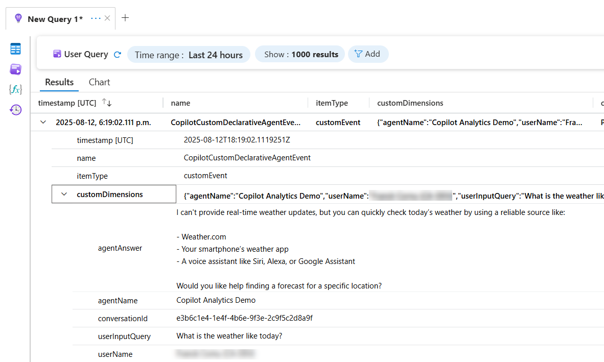 image title Application insights logs